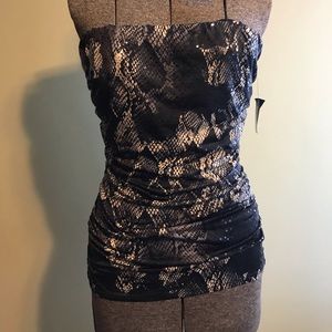NWT express snakeskin print sequin tube top